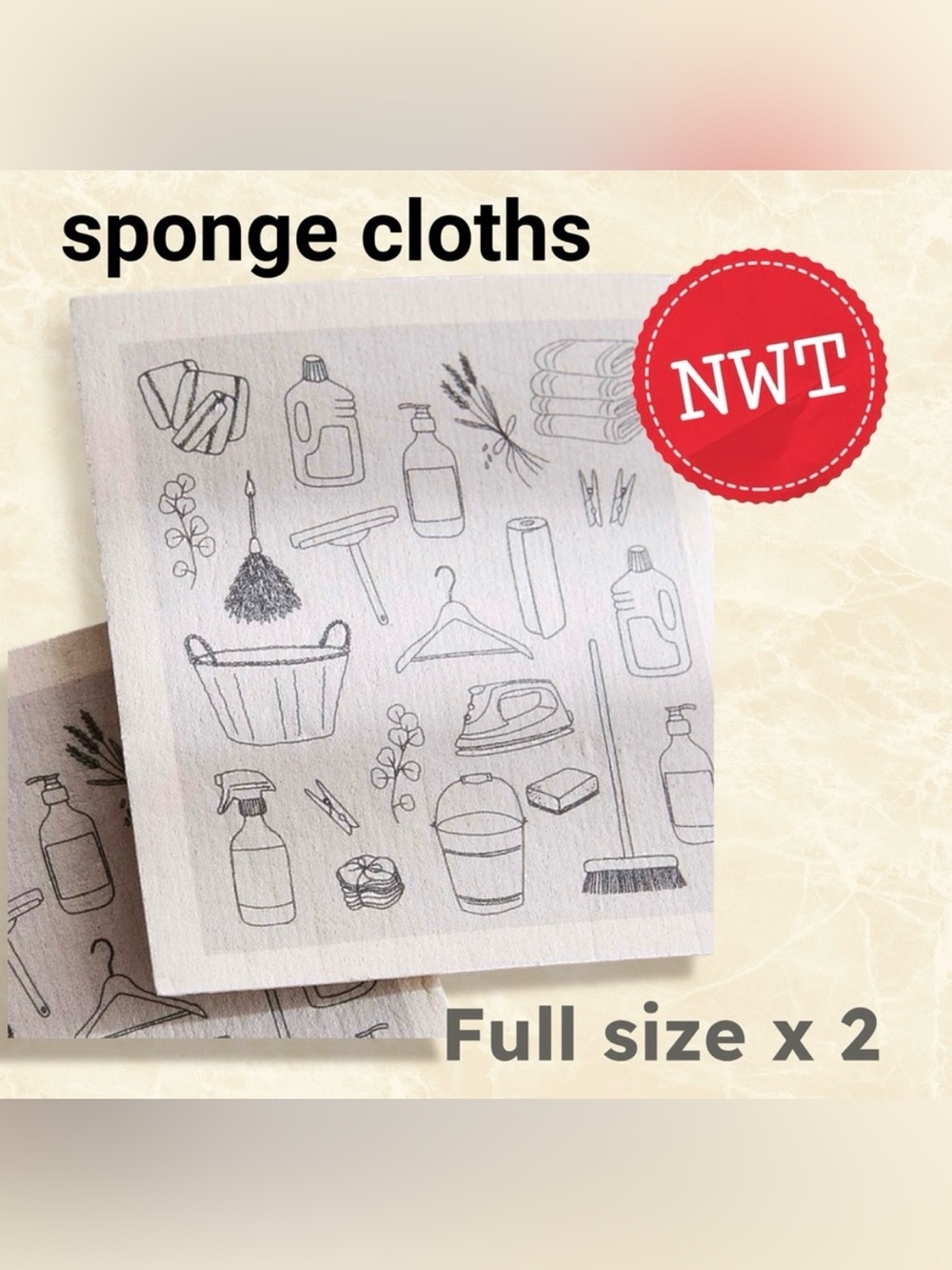 🇨🇦🆕NWT SIMONS | 2X | Eco-Friendly Sponge Cloths with Household Print